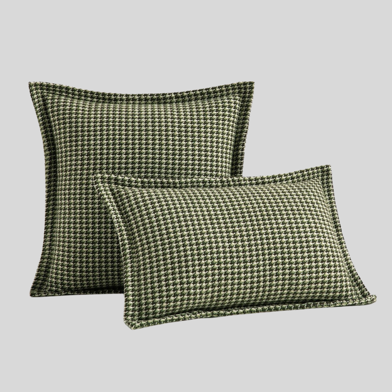 HeritaLuxe | Housse de Coussin Pied-de-Poule Classique – Élégance Intemporelle & Chic | Valuna