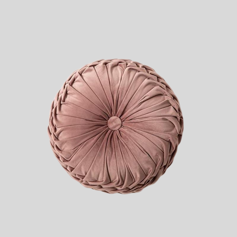 FrillVelvet | Coussin Rond en Velours à Volants – Élégance Et Douceur Premium | Valuna