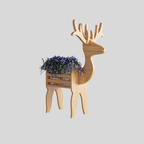 DeerWood | Support De Pot De Fleurs En Bois – Motif De Cerf Artistique | Valuna