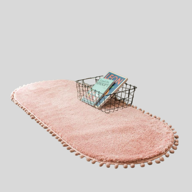 PomPomOval | Tapis Ovale Antidérapant – Style Ludique & Confortable | Valuna