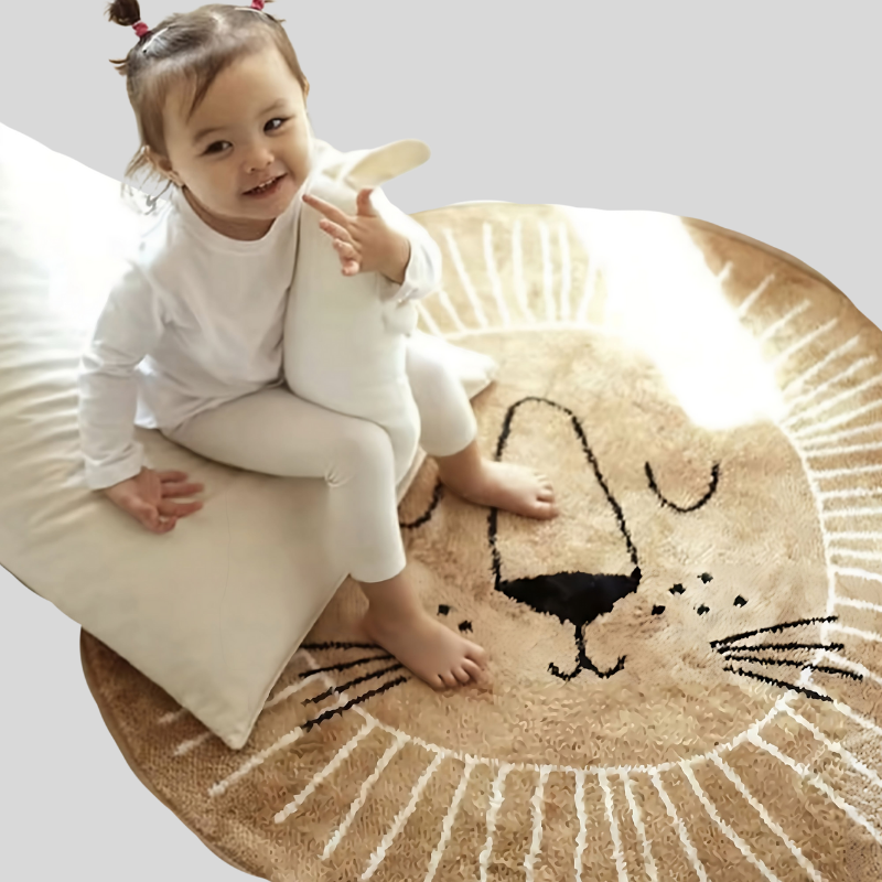 NordicLion | Tapis Chambre d'Enfant Boho – Confort & Style Ludique | Valuna