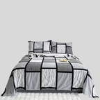 Velour Stripe | Couverture Moderne En Velours Doux Avec Rayures Élégantes | Valuna