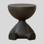 SoftRound | Table D’Appoint Ronde Crème / Table Basse Noire En Plastique Doux | Valuna