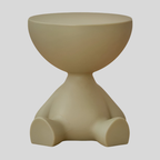 SoftRound | Table D’Appoint Ronde Crème / Table Basse Noire En Plastique Doux | Valuna