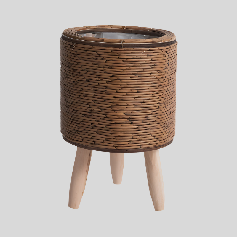 FauxRattan | Pot De Plante Rustique Fait Main – Panier À Fleurs Décoratif | Valuna