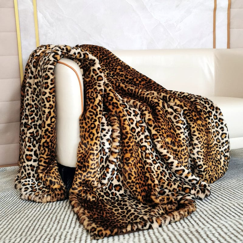 Leopard Luxe | Couverture En Fausse Fourrure Fine Élégante | Valuna
