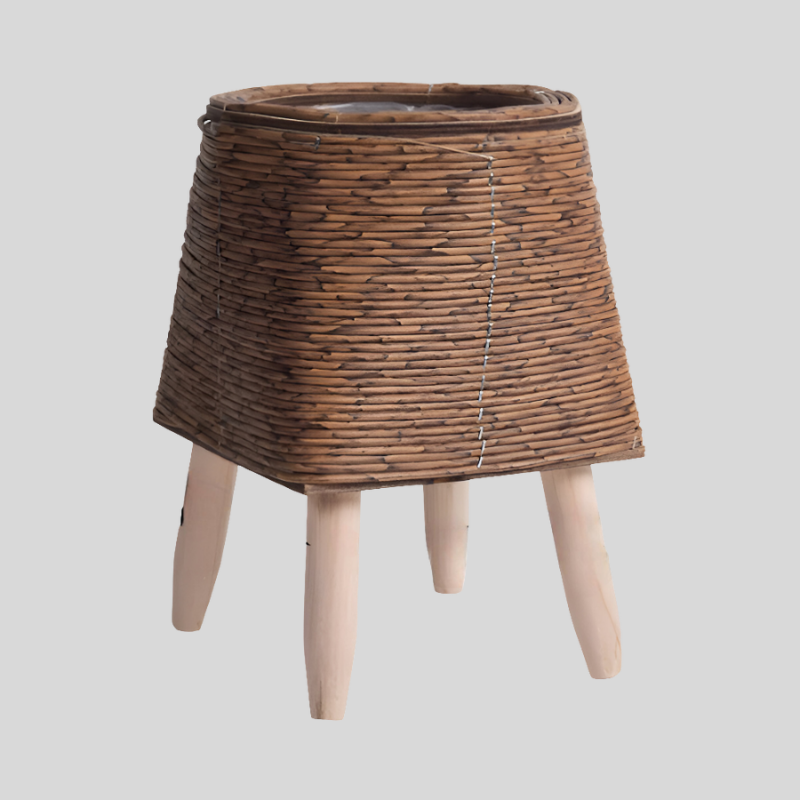 FauxRattan | Pot De Plante Rustique Fait Main – Panier À Fleurs Décoratif | Valuna