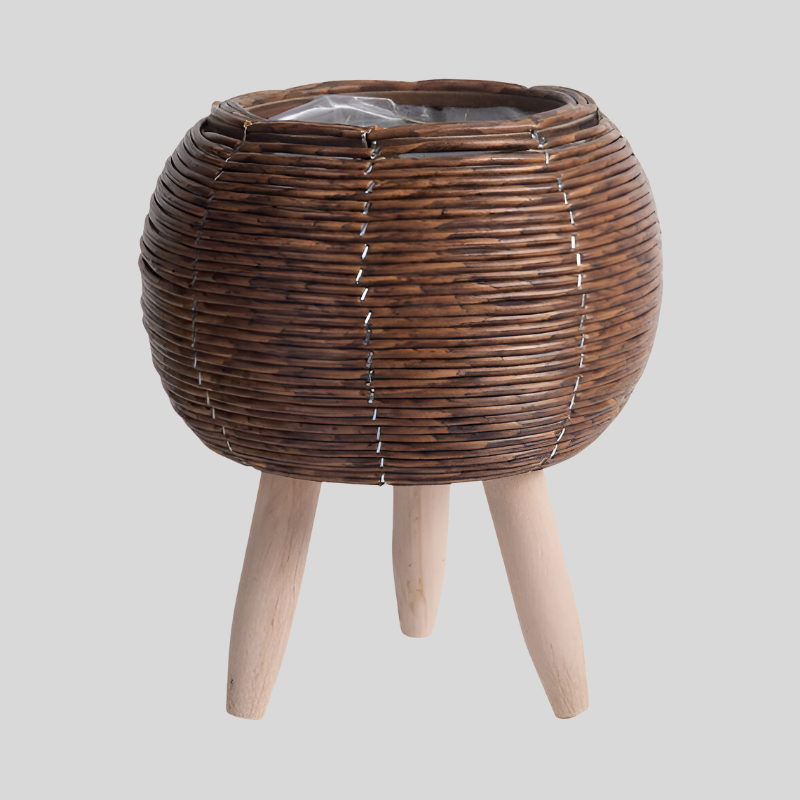 FauxRattan | Pot De Plante Rustique Fait Main – Panier À Fleurs Décoratif | Valuna