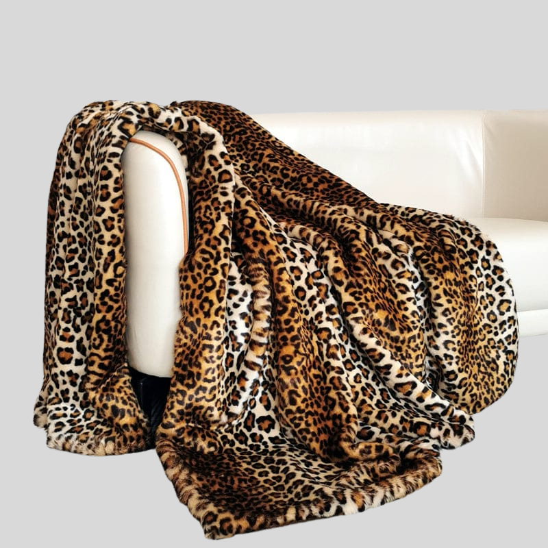 Leopard Luxe | Couverture En Fausse Fourrure Fine Élégante | Valuna