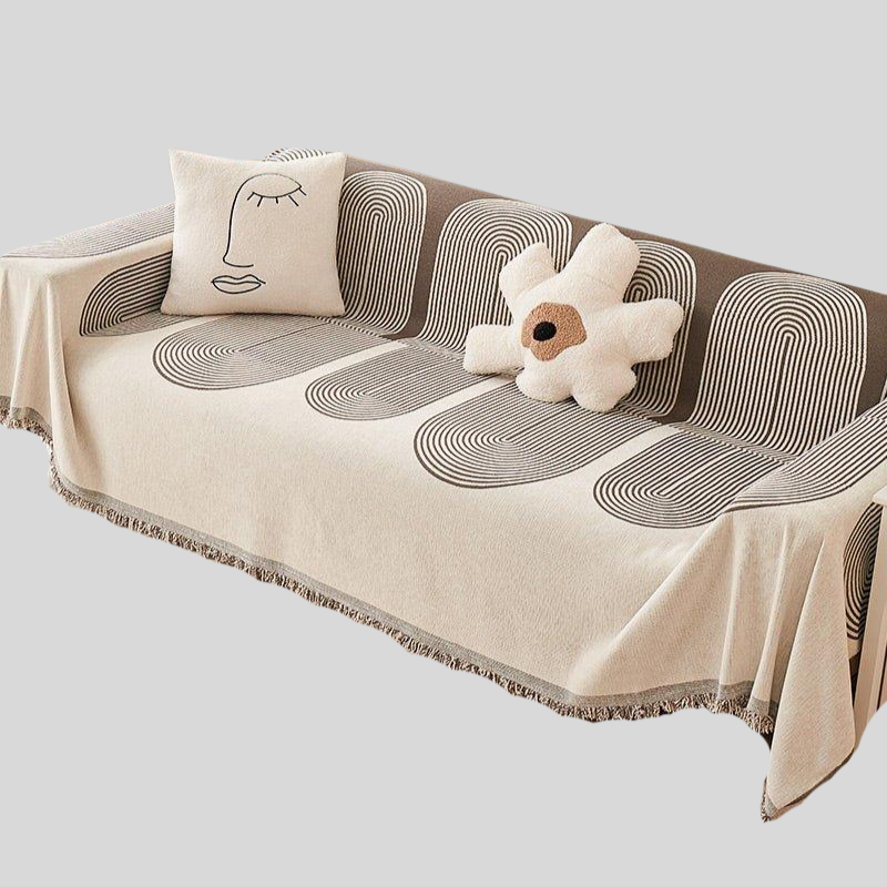 Nordic Boho | Couverture Réversible Avec Franges Et Protection Anti-Griffures Pour Chat | Valuna