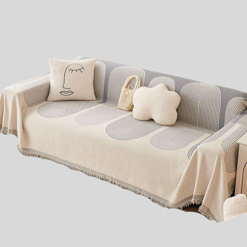 Nordic Boho | Couverture Réversible Avec Franges Et Protection Anti-Griffures Pour Chat | Valuna