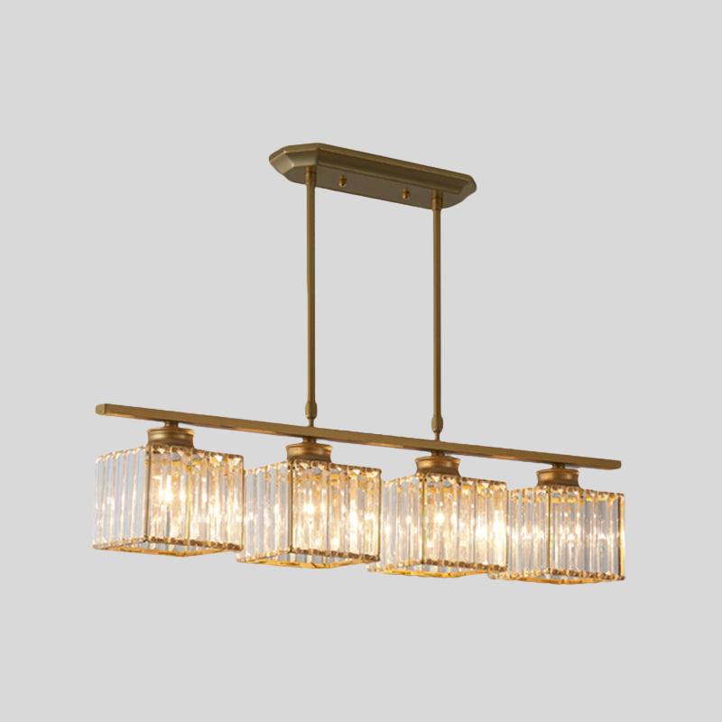 CrystalSquare | Lampe De Plafond Suspendue Carrée 3/4 Sources Pour Salle À Manger | Valuna