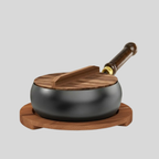 IronLuxon | Poêle En Fer Forgé Avec Poignée En Bois Et Couvercle En Option | Valuna