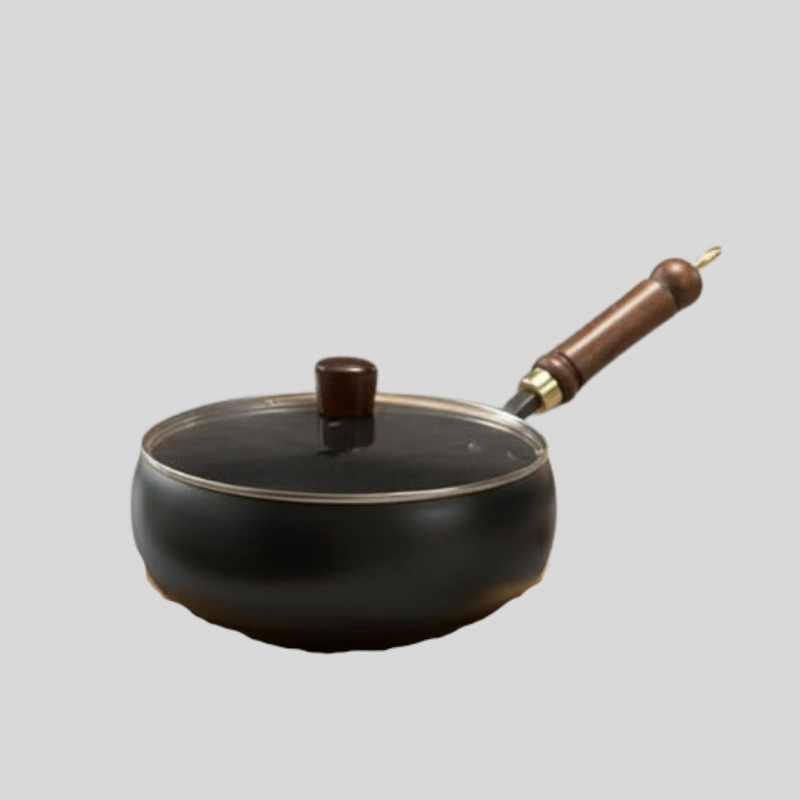 IronLuxon | Poêle En Fer Forgé Avec Poignée En Bois Et Couvercle En Option | Valuna