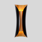 CurlWall | Applique Murale Moderne 2 Sources Métalliques Noir Pour Intérieur | Valuna