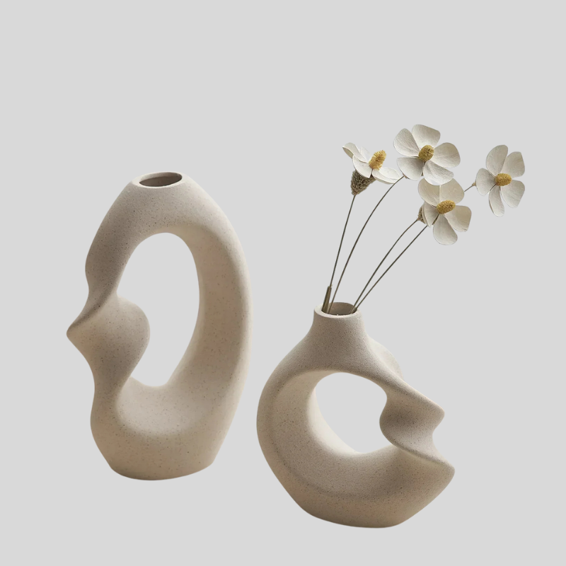 FormaLuxe | Ensemble De Vases En Céramique Sculpturale À L’Élégance Moderne | Valuna