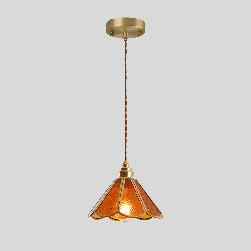 TiffanyGlass | Abat-Jour En Verre Clair Glacé – Suspension 1 Lumière Pour Chambre | Valuna