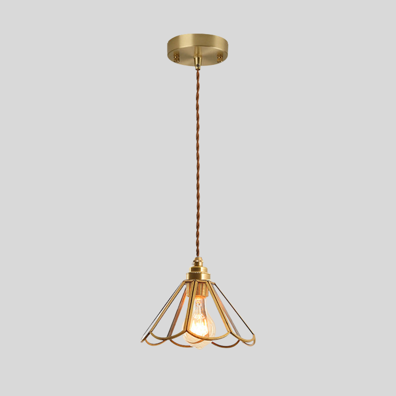 TiffanyGlass | Abat-Jour En Verre Clair Glacé – Suspension 1 Lumière Pour Chambre | Valuna