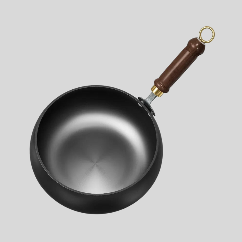 IronLuxon | Poêle En Fer Forgé Avec Poignée En Bois Et Couvercle En Option | Valuna