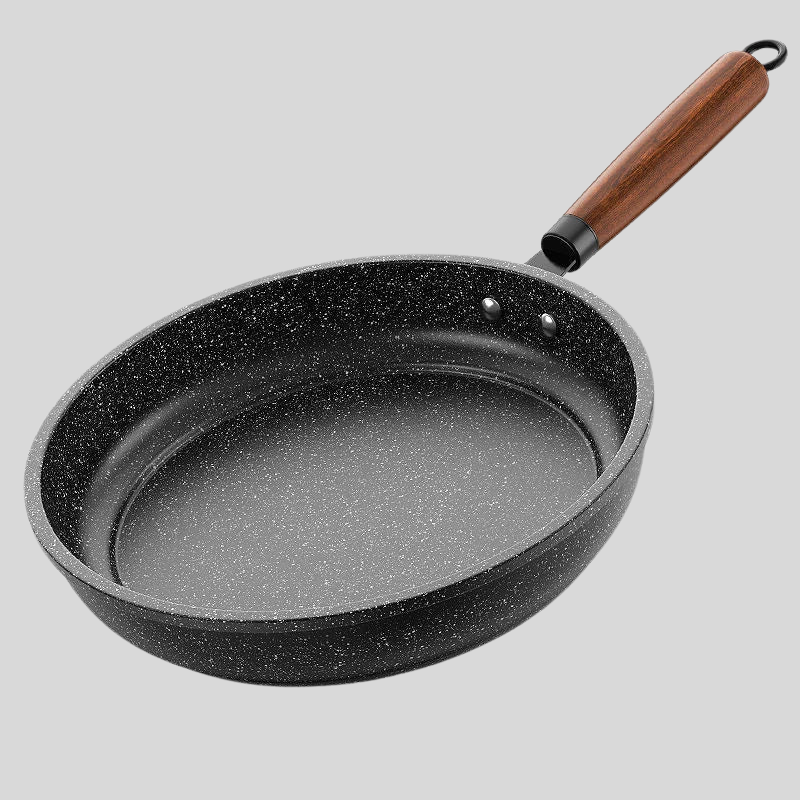 GastriQon | Poêle Antiadhésive En Pierre Maifan 30 Cm Avec Couvercle Pour Cuisinières À Gaz Et À Induction | Valuna