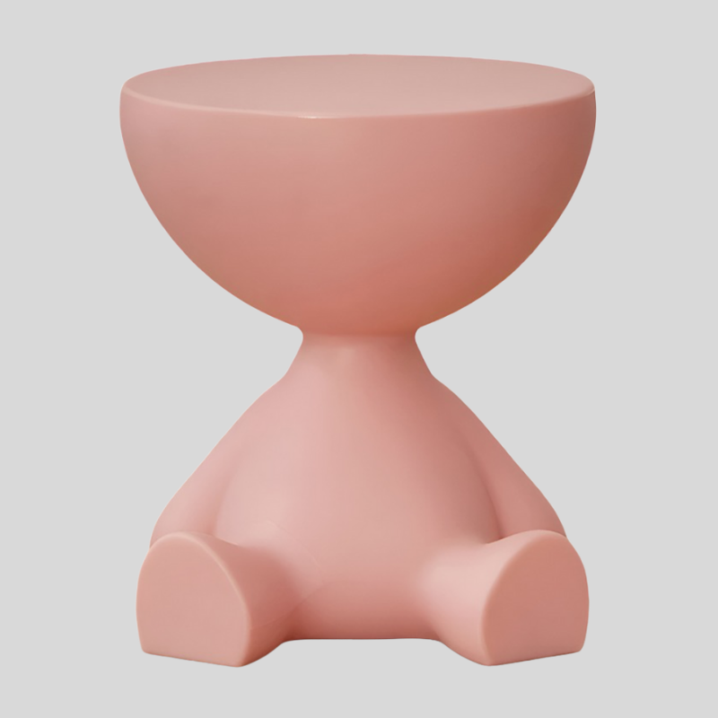 SoftRound | Table D’Appoint Ronde Crème / Table Basse Noire En Plastique Doux | Valuna