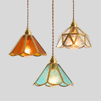 TiffanyGlass | Abat-Jour En Verre Clair Glacé – Suspension 1 Lumière Pour Chambre | Valuna