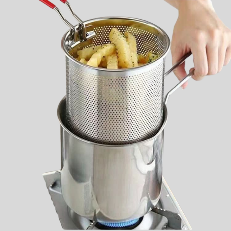 CrispyFry | Friteuse En Acier Inoxydable Pour Une Cuisson À Faible Teneur En Graisse Et Cuisine Polyvalente | Valuna