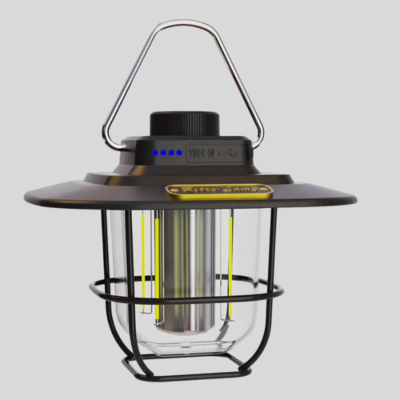 NostalgiaGlow | Lampe De Camping Rétro Rechargeable Avec Lumières Led Dimmables | Valuna