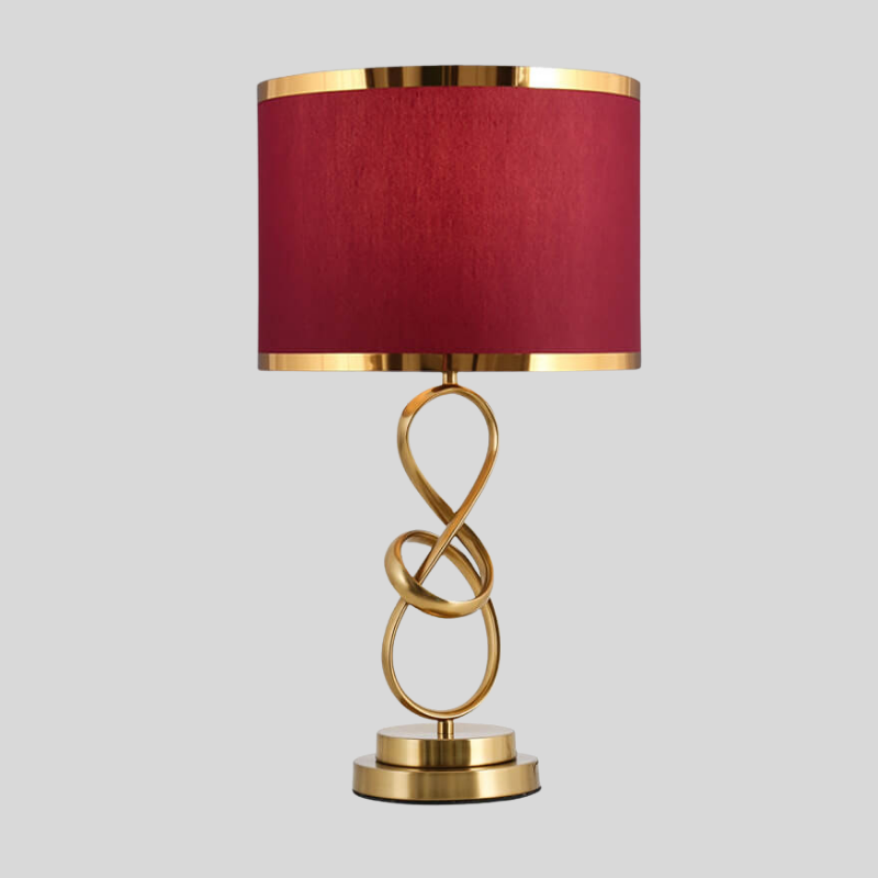 LuxeLite | Lampe De Table Moderne Légère Avec Anneau En Tissu Rouge | Valuna