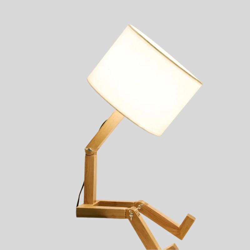 RutanFlex | Lampe De Bureau Robot Réglable En Bois Avec Support De Livre | Valuna