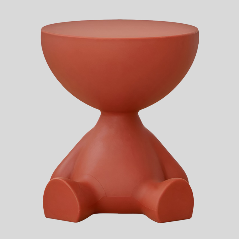 SoftRound | Table D’Appoint Ronde Crème / Table Basse Noire En Plastique Doux | Valuna