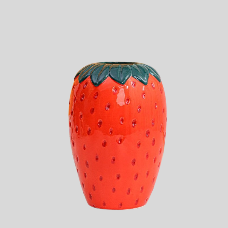 Strawberry Art | Décoration Artistique De Vase En Forme De Fraise | Valuna