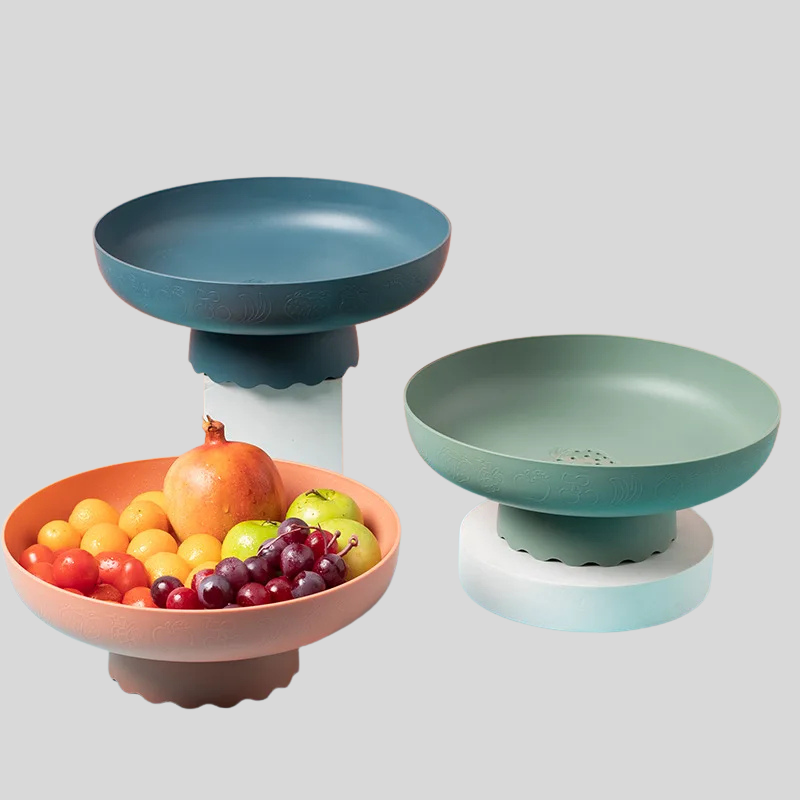 FruitFlow | Bol À Fruits Moderne Avec Égouttage Et Point Central Décoratif Pour Cuisine Et Table | Valuna