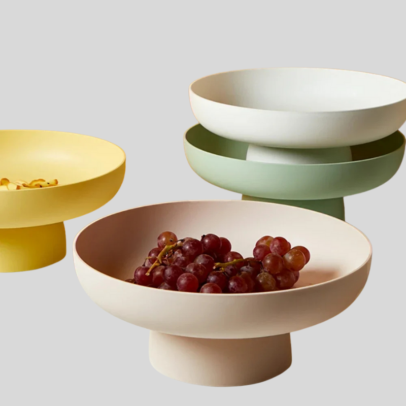 FruitFlow | Bol À Fruits Moderne Avec Égouttage Et Point Central Décoratif Pour Cuisine Et Table | Valuna