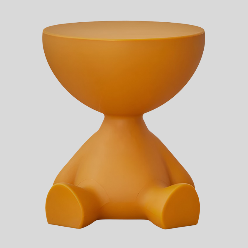 SoftRound | Table D’Appoint Ronde Crème / Table Basse Noire En Plastique Doux | Valuna