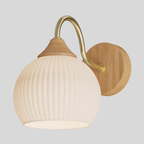 Ozawa Nordic | Applique Murale Led En Verre Et Bois Pour Chambre Et Salon | Valuna