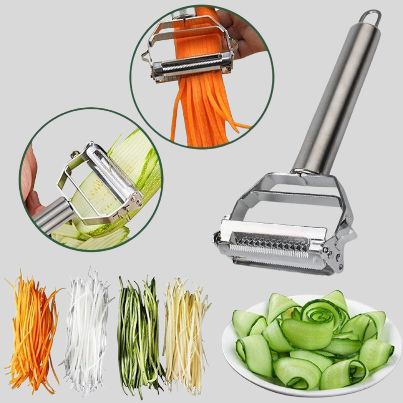 MultiPeel | Éplucheur À Légumes Multifonction En Acier Inoxydable Ultra-Tranchant Avec Coupe Julienne | Valuna