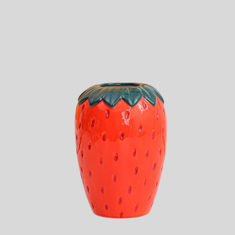 Strawberry Art | Décoration Artistique De Vase En Forme De Fraise | Valuna