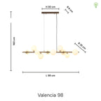 Valence | Suspension Longue en Laiton/Fumée