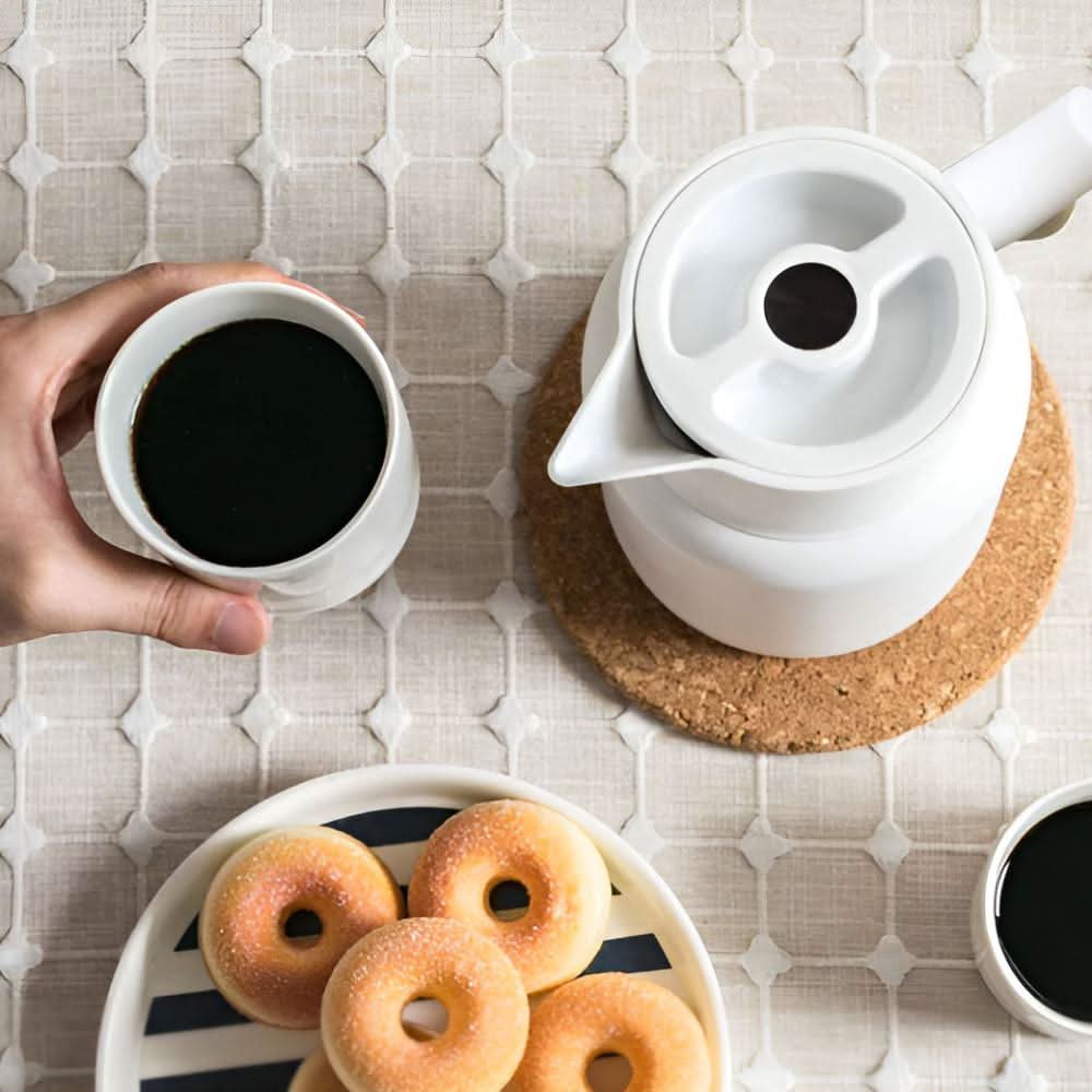 VetroLux | Carafe En Verre À Double Paroi Avec Poignée En Bois Pour Boissons Chaudes Et Froides | Valuna