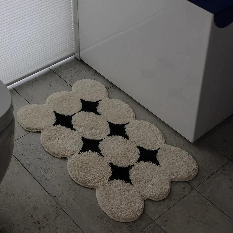 Tapis Tufté Noir et Blanc Vintage - Valuna