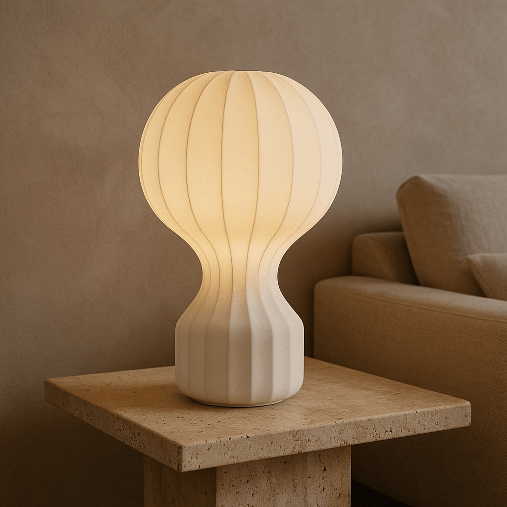 Lampe de Table en Soie Wabi Sabi Avec LED - Valuna