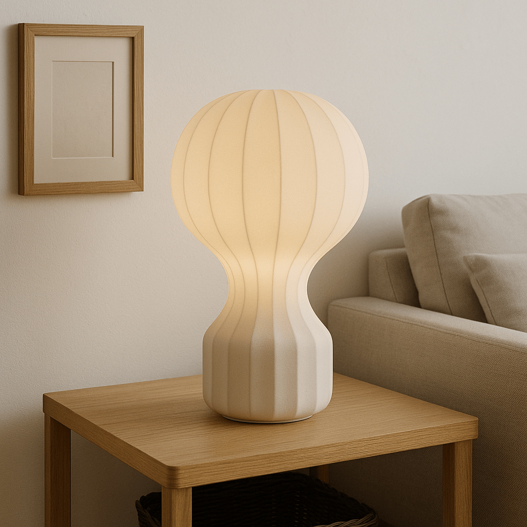 Lampe de Table en Soie Wabi Sabi Avec LED - Valuna
