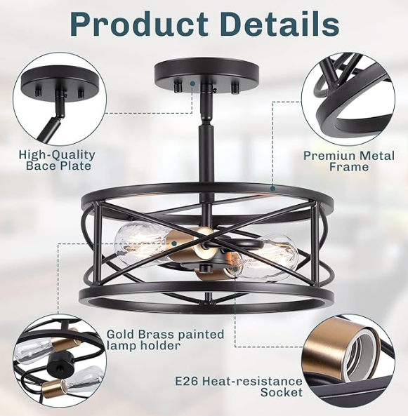 Wireframe | Lampe Trommel Vintage En Métal | Valuna