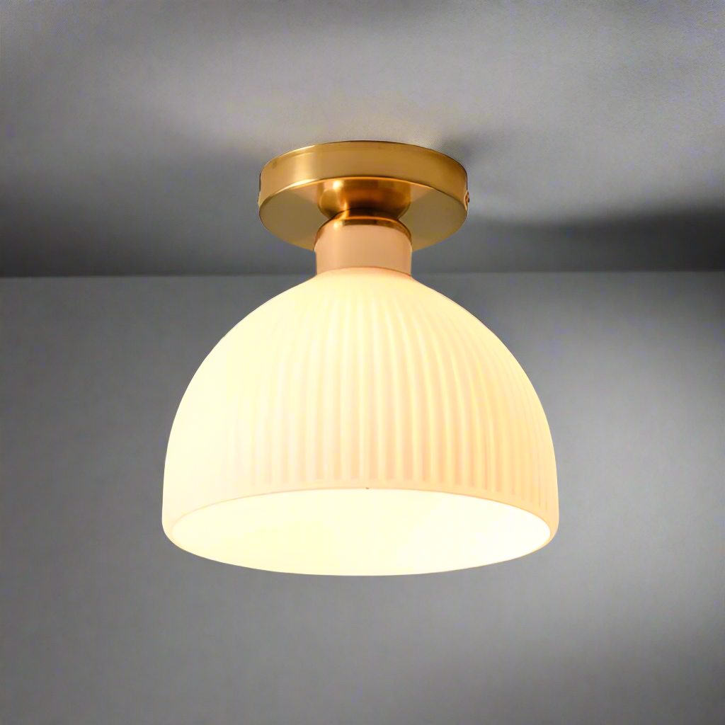 Lampe de Plafond Moderne en Verre | Blanc Laiteux | Valuna