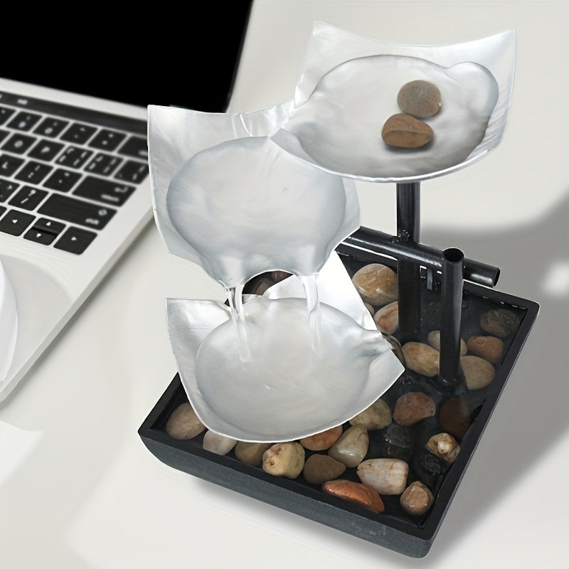 Mini Fontaine De Table Électrique Avec Éclairage Et Décor Feuilles - Valuna