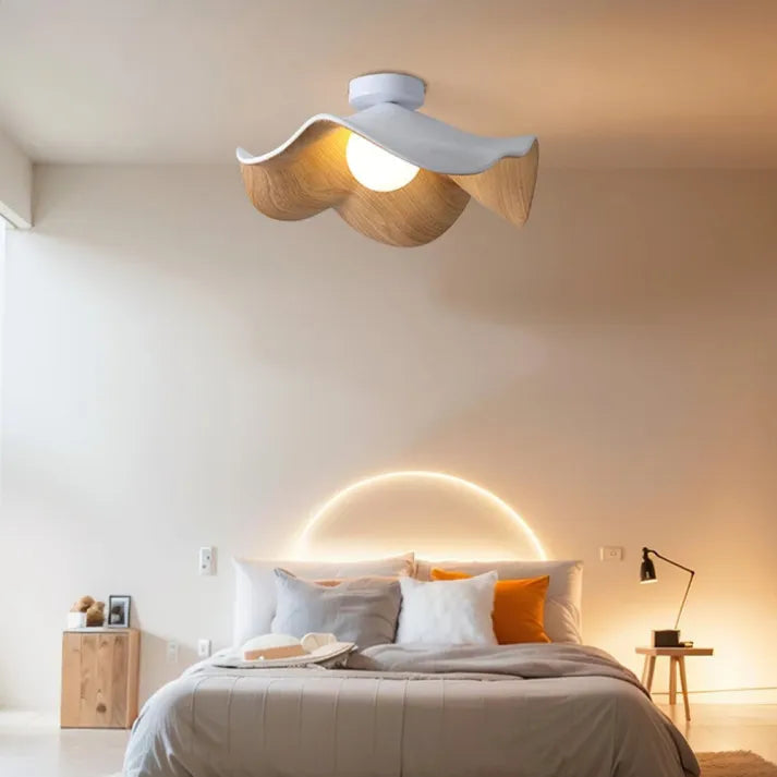 ZenBloom | Lampe de Plafond Unique en Matériaux Naturels – Élégance Organique & Design Moderne | Valuna