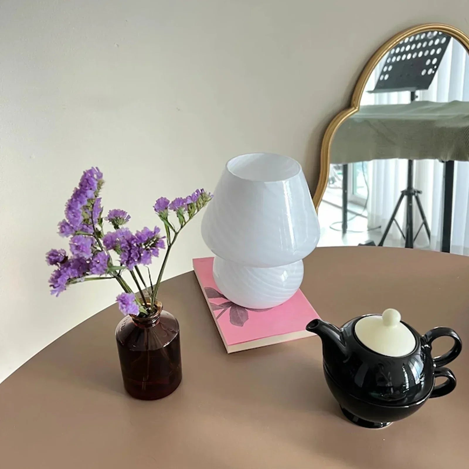 ZenMush | Lampe en Verre Rayé Minimaliste – Style Moderne & Lumière Douce | Valuna