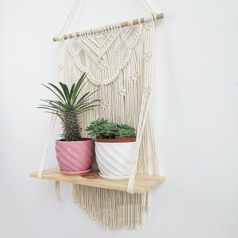 Boho Weave | Étagère Murale En Tapis Tissé À La Main Pour Décoration Et Plantes | Valuna