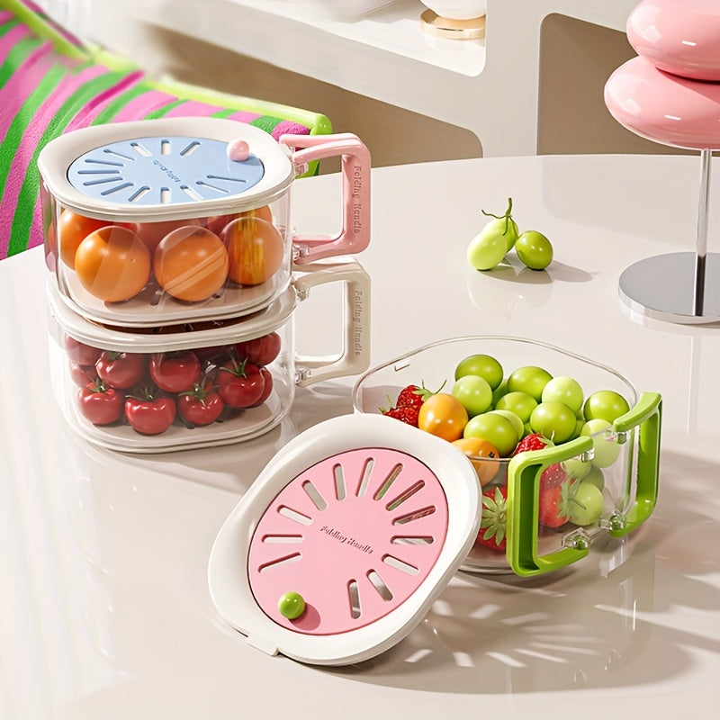 Égouttoir 2-en-1 Rotatif à Deux Niveaux pour Évier & Fruits | Égouttage Intelligente avec Poignée | Valuna